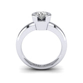 Gabriano Liber tektaş yüzük; GIA-HRD sertifikalı yuvarlak pırlanta ve beyaz altın montürün yandan görünüşü